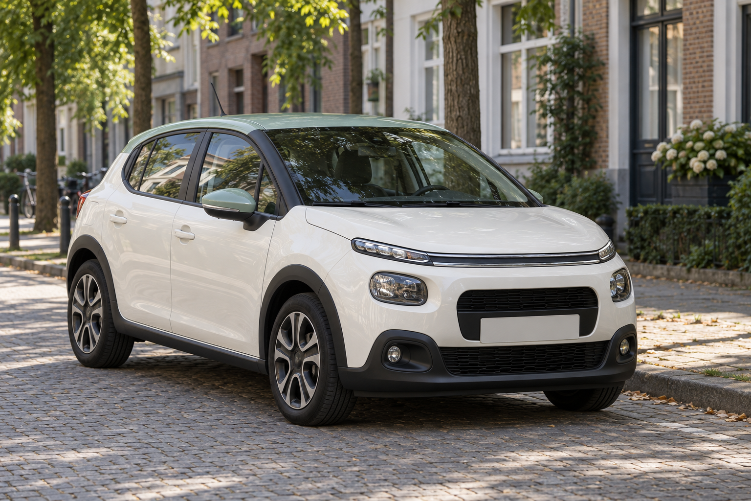Illustration de citadine inspirée de la Citroën C3