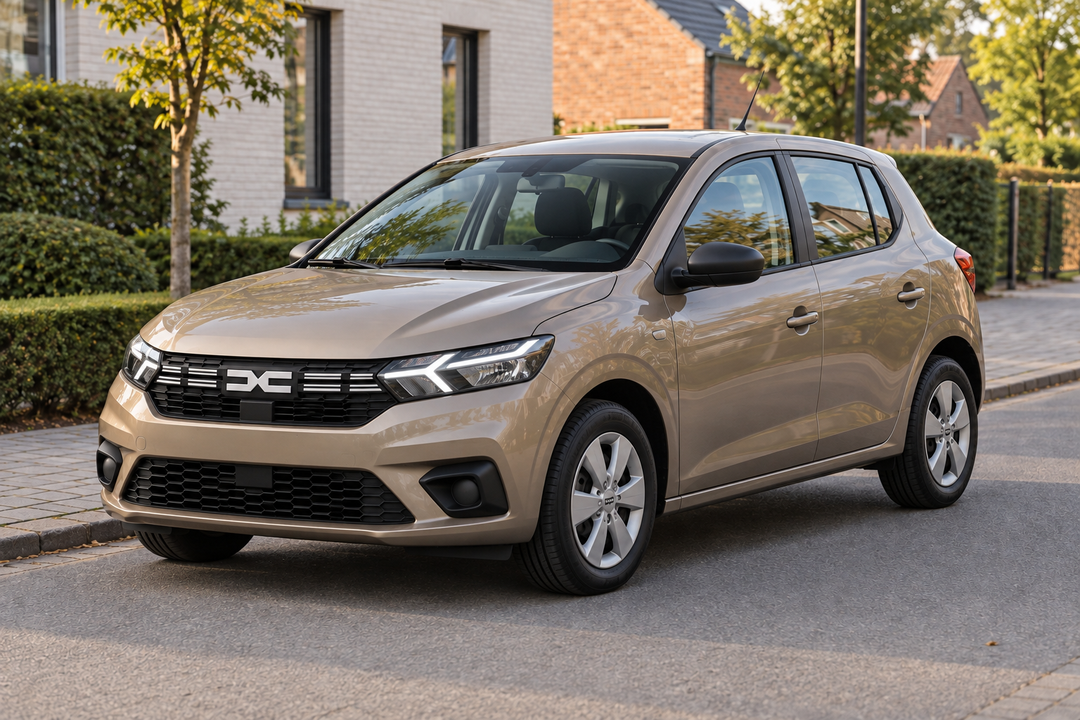 Illustration de citadine inspirée de la Dacia Sandero
