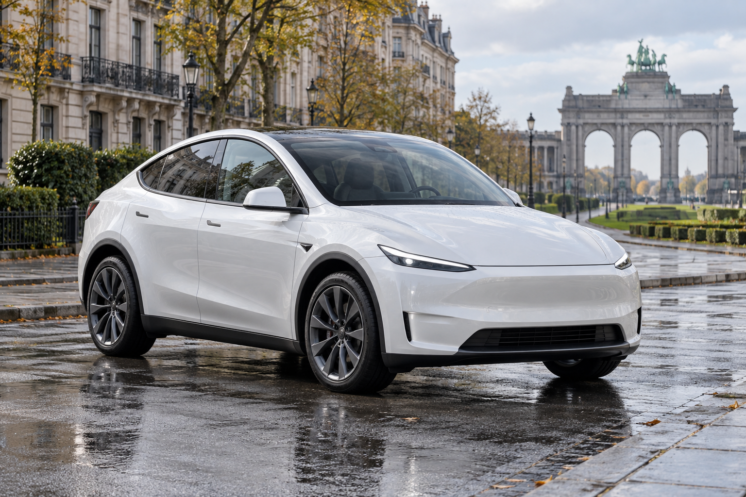 Illustration de SUV électrique inspirée de la Tesla Model Y
