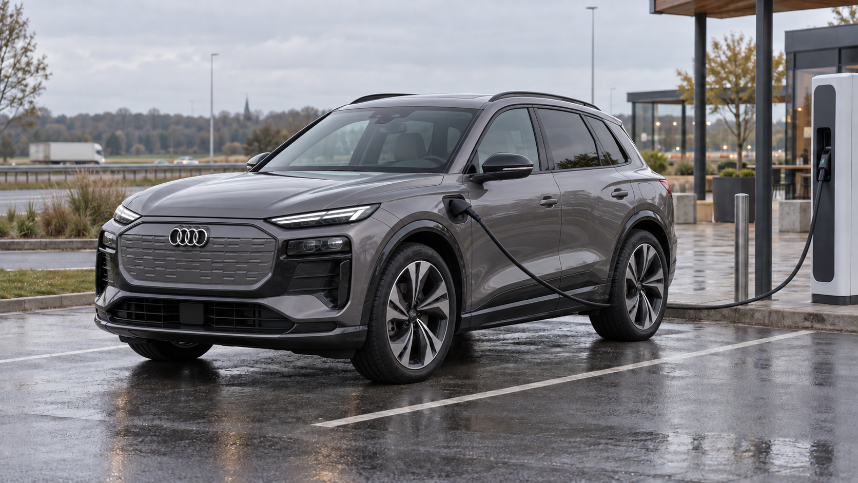 Illustration de SUV électrique inspirée de l'Audi Q6 e-tron