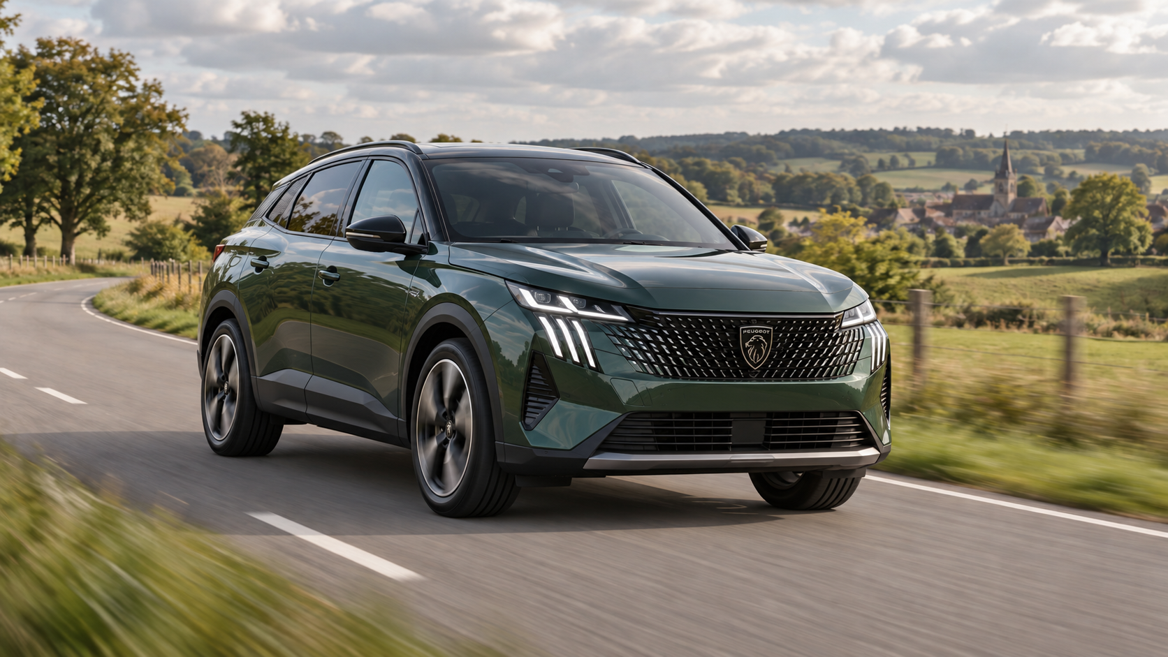 Illustration de SUV inspirée du Peugeot 3008 Hybrid